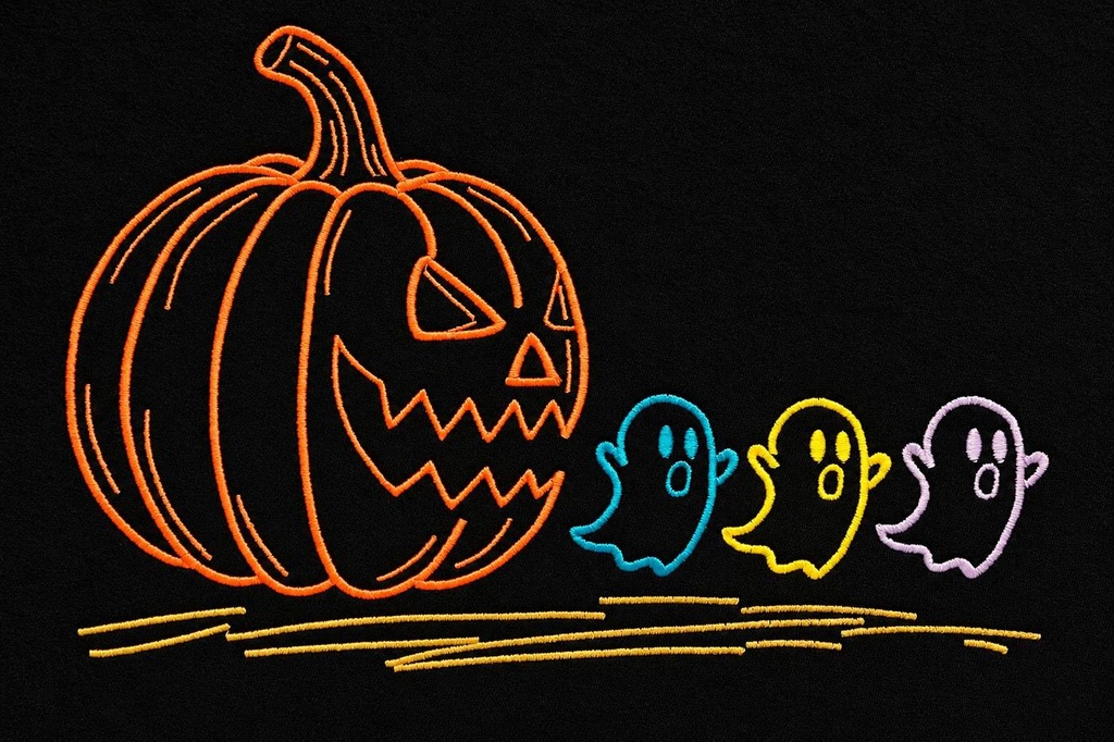 Pumpkin Ghost Halloween Hoodie – Extra Image 1
