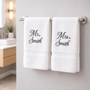 Personalized Mr & Mrs Bath Towel Set – Custom Embroidered Couple Towels Gift – Extra Image 7