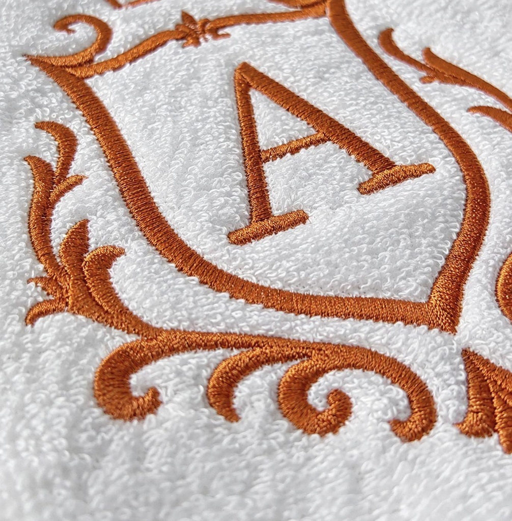Custom Embroidered Bath Towel Shield Monogram – Extra Image 5