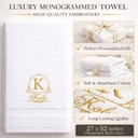 Custom Embroidered Bath Towel with Personalized Initial | Elegant Monogram Letter Design – Extra Image 3