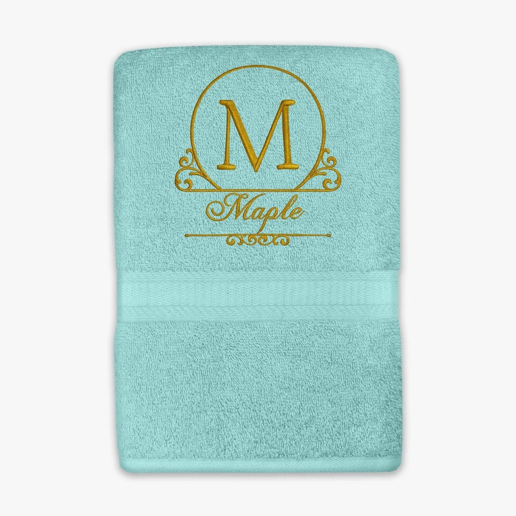 Custom Embroidered Bath Towel with Personalized Initial | Elegant Monogram Letter Design – Extra Image 7
