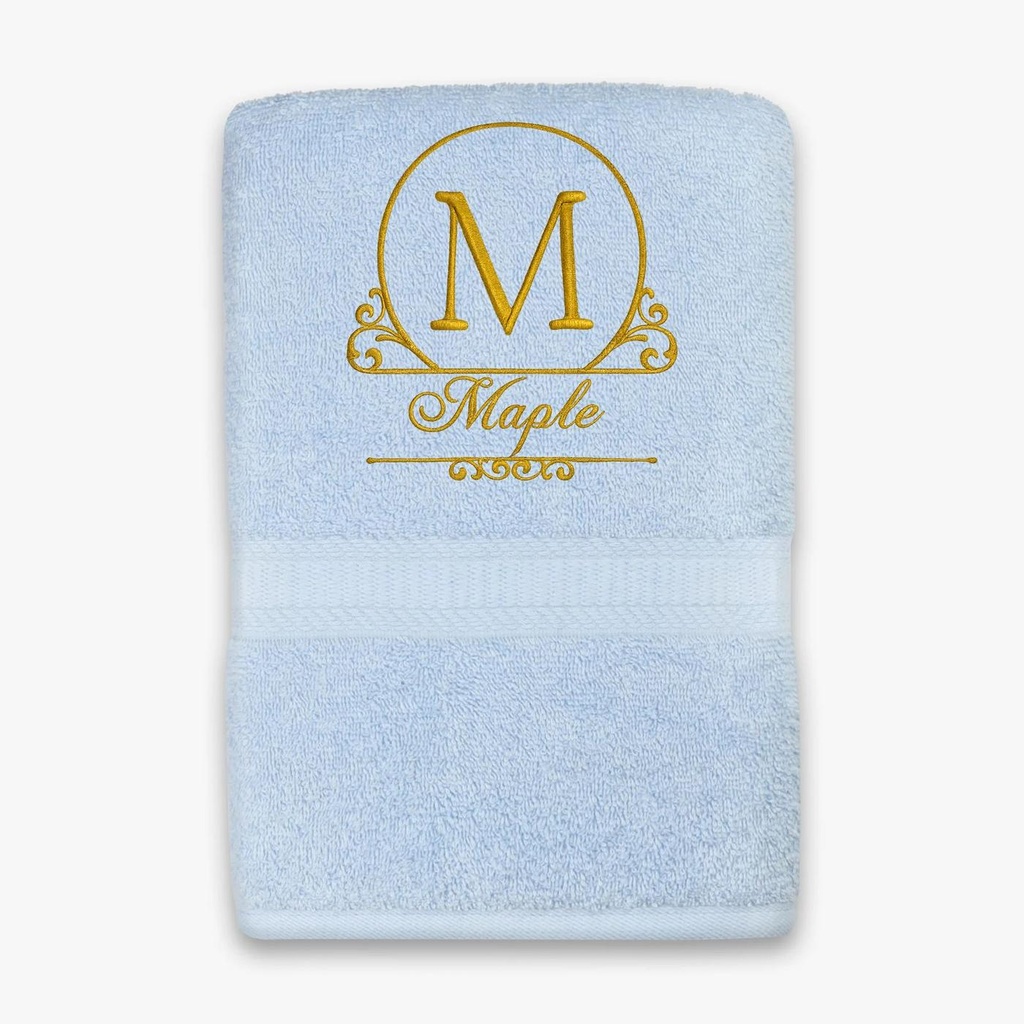 Custom Embroidered Bath Towel with Personalized Initial | Elegant Monogram Letter Design – Extra Image 8