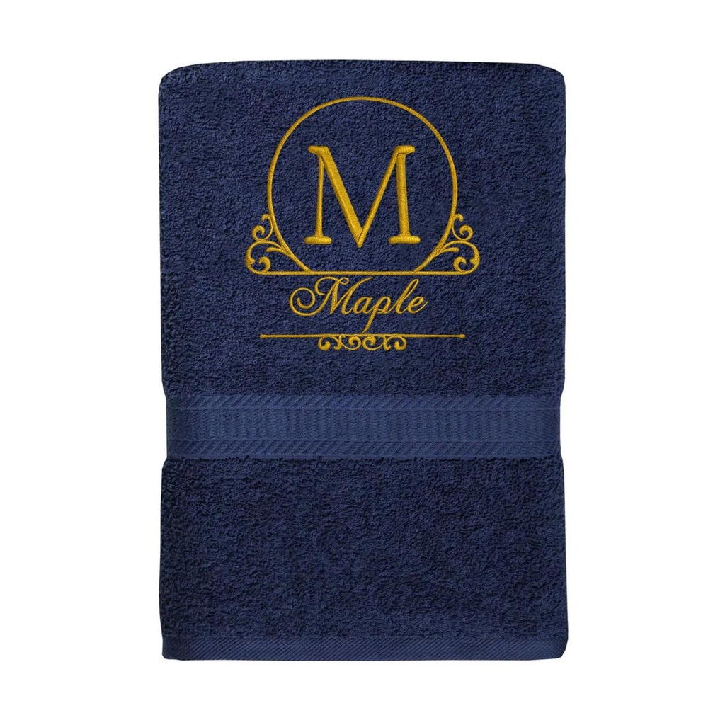 Custom Embroidered Bath Towel with Personalized Initial | Elegant Monogram Letter Design – Extra Image 9