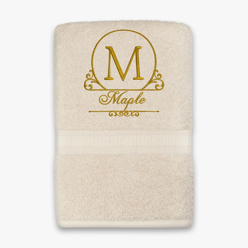 Custom Embroidered Bath Towel with Personalized Initial | Elegant Monogram Letter Design – Extra Image 10