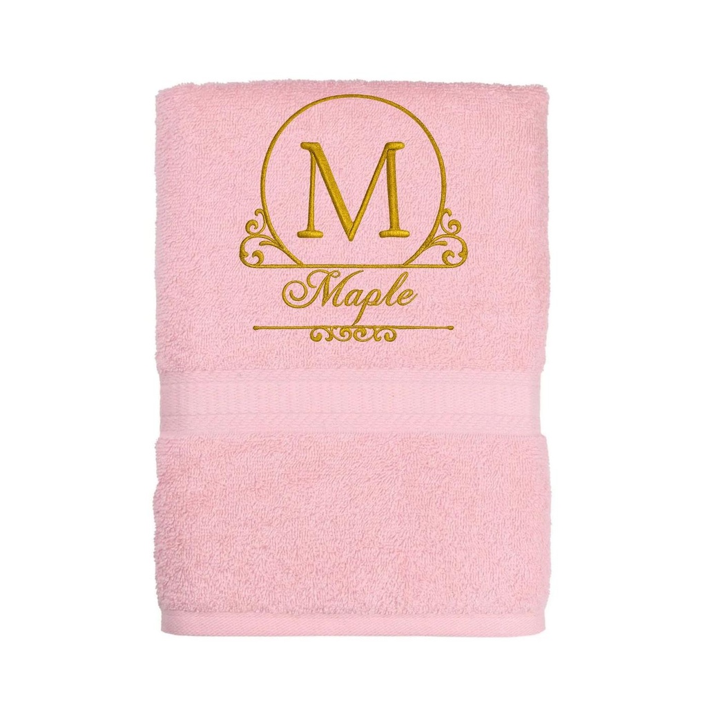 Custom Embroidered Bath Towel with Personalized Initial | Elegant Monogram Letter Design – Extra Image 11