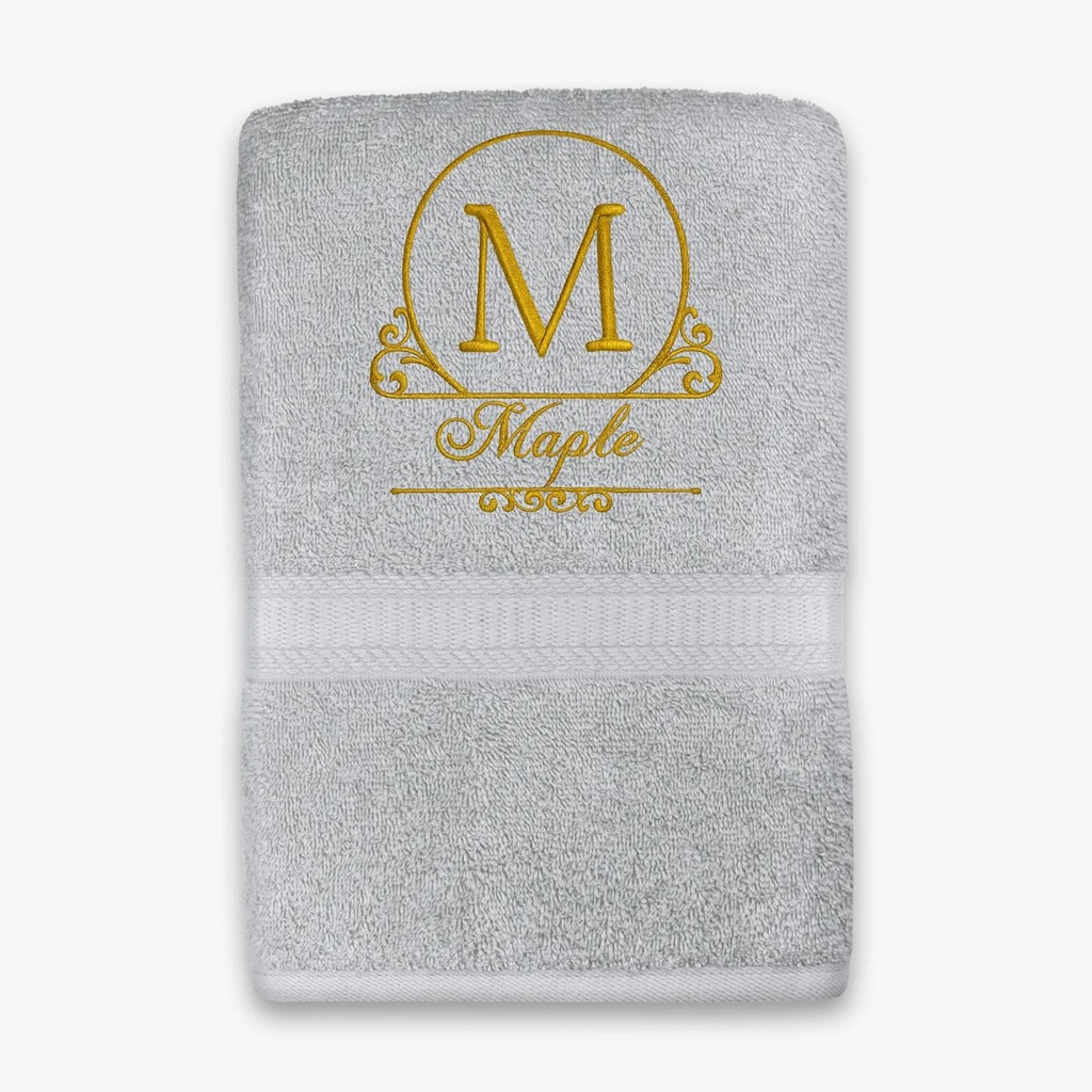 Custom Embroidered Bath Towel with Personalized Initial | Elegant Monogram Letter Design – Extra Image 12