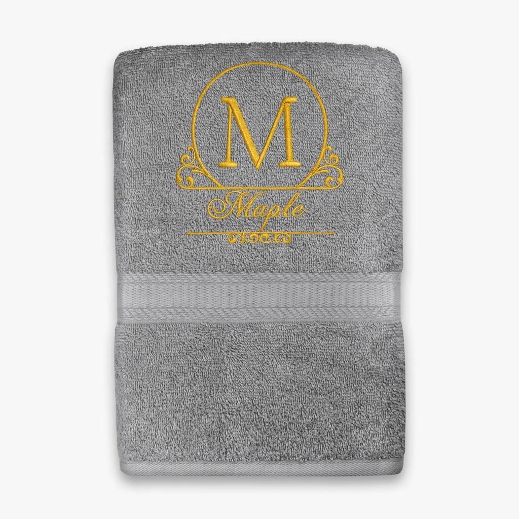 Custom Embroidered Bath Towel with Personalized Initial | Elegant Monogram Letter Design – Extra Image 13