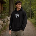 Custom Unisex Embroidered Wolf Hoodie – Extra Image 2