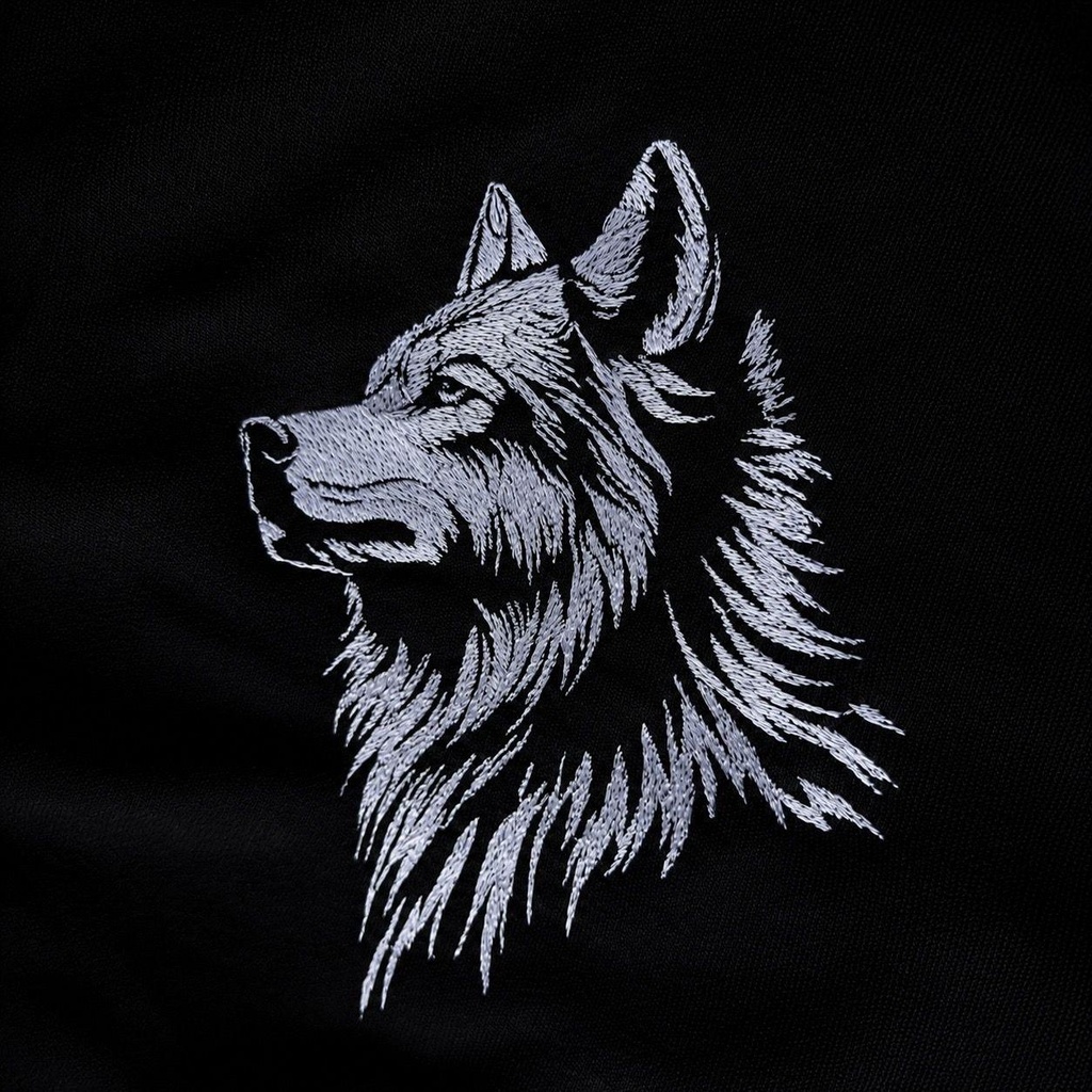 Custom Unisex Embroidered Wolf Hoodie – Extra Image 3