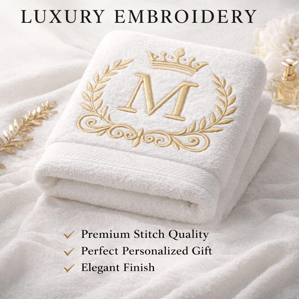Embroidered Bath Towel – Extra Image 6