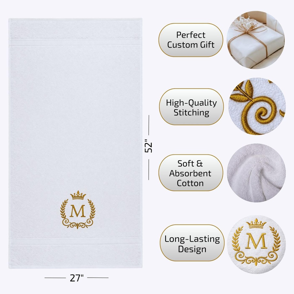 Embroidered Bath Towel – Extra Image 7