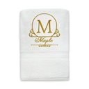 Custom Embroidered Bath Towel with Personalized Initial | Elegant Monogram Letter Design