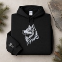 Custom Unisex Embroidered Wolf Hoodie